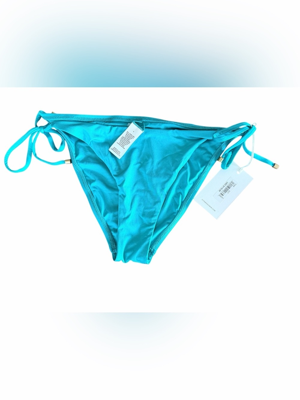 Vitamin A Elle Tie Side Bikini Bottom Large Light Blue